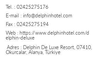 Delphin Deluxe Resort iletiim bilgileri